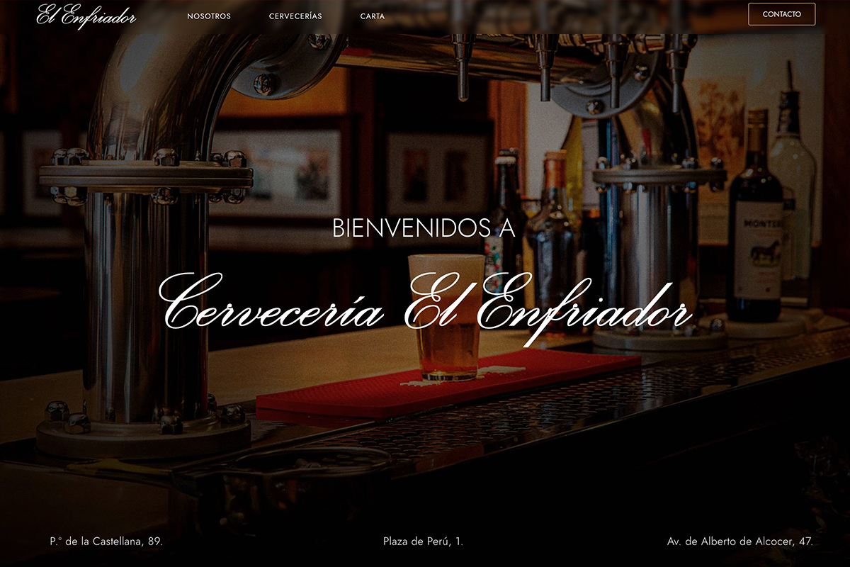 Web Cervecería El Enfriador